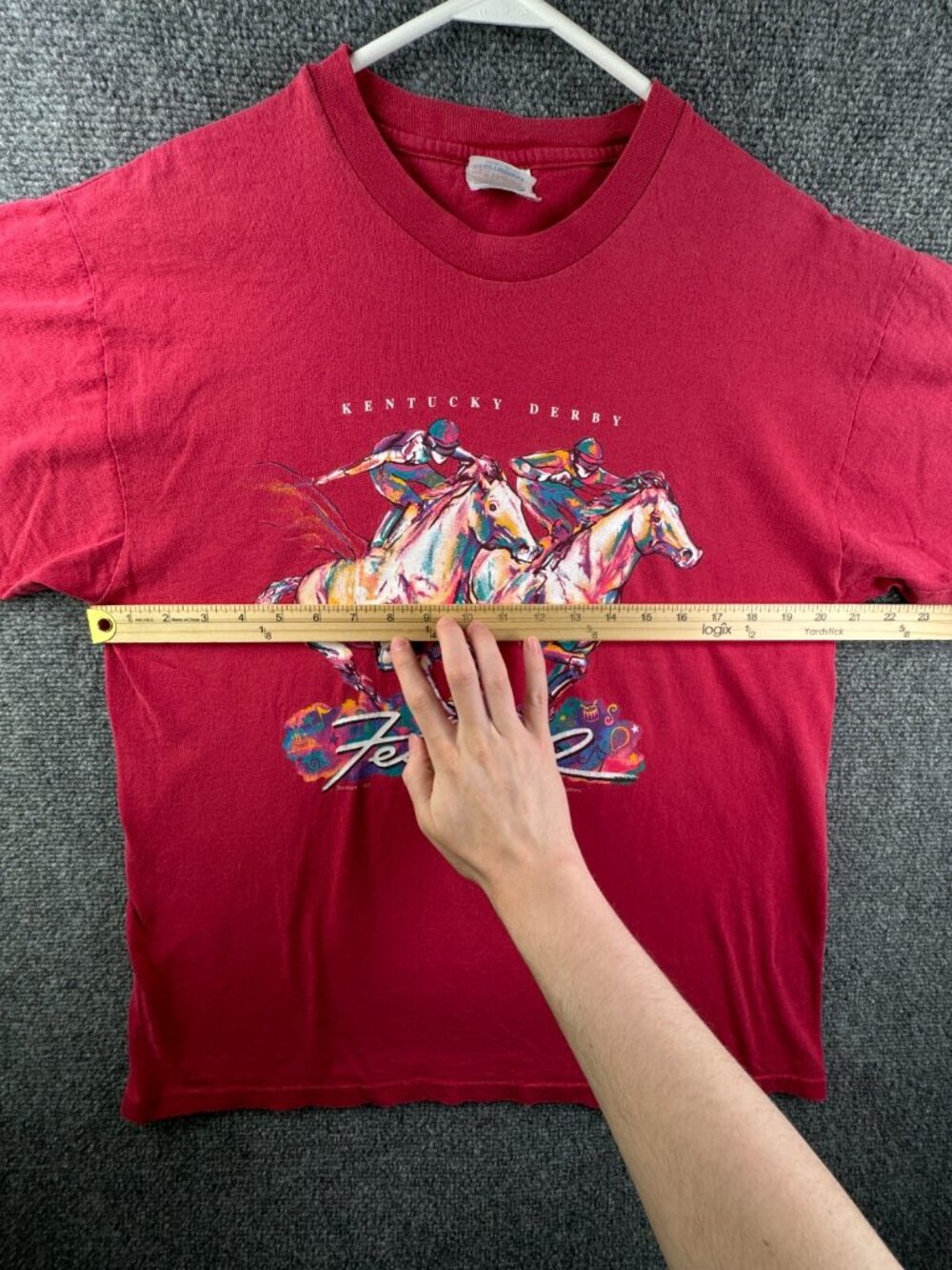 VTG Kentucky Derby 1997 Red T Shirt USA Large Short Sleeve Cotton Horse Racing - Picture 4 of 15